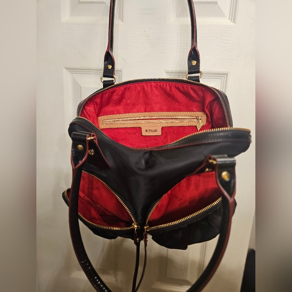 MZ Wallace Jane Bedford black handbag purse shoulderbag & wristlet wallet - Picture 7 of 13